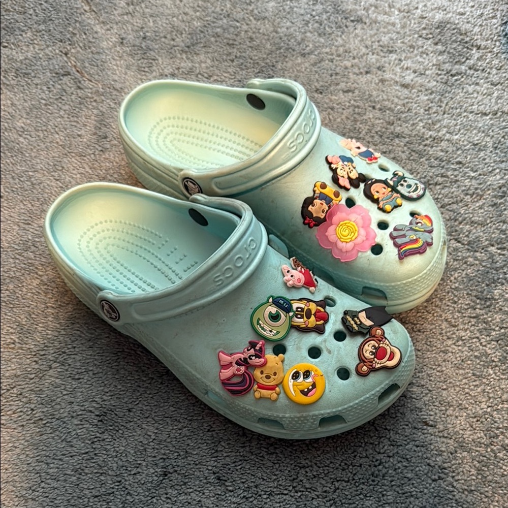 Light Blue Crocs with Jibbits